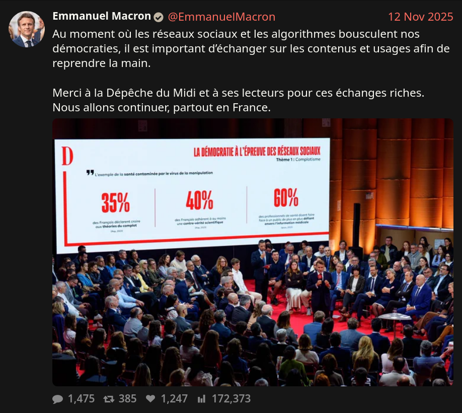 Merci Nitter de m’éviter de naviguer sur X ;)